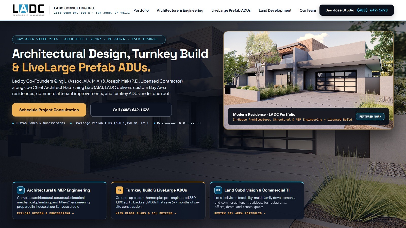Proposed LADC homepage concept